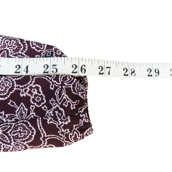 Gap Plum Smock Tie Blouse Womens Long Sleeve M 100% Polyester Paisley Print EUC - Picture 13 of 14